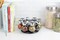 Home Basics Contemporary Low Profile Revolving 8-Jar Spice Rack Set, Black